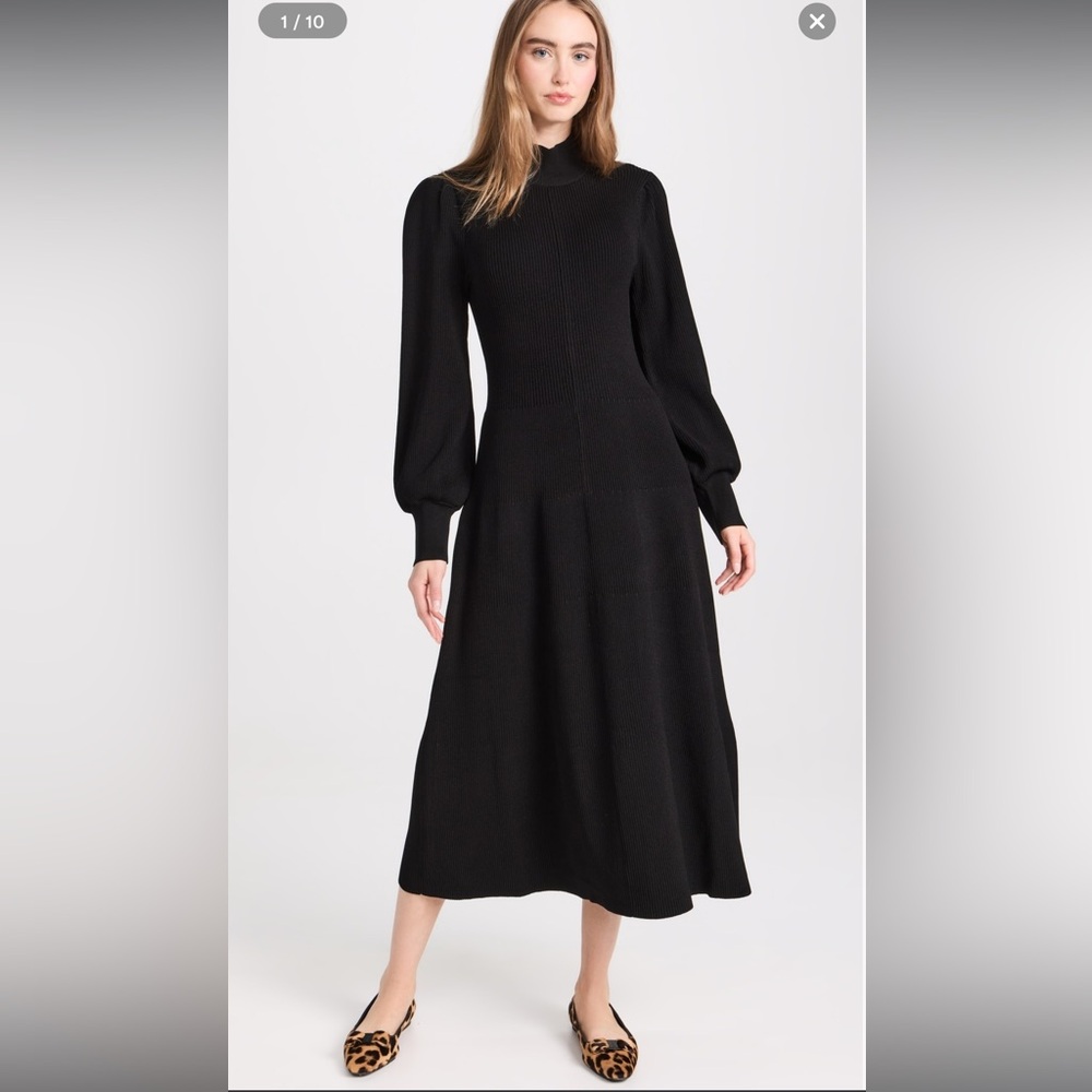 Hill House Persephone Midi Sweater Dress in black, size L